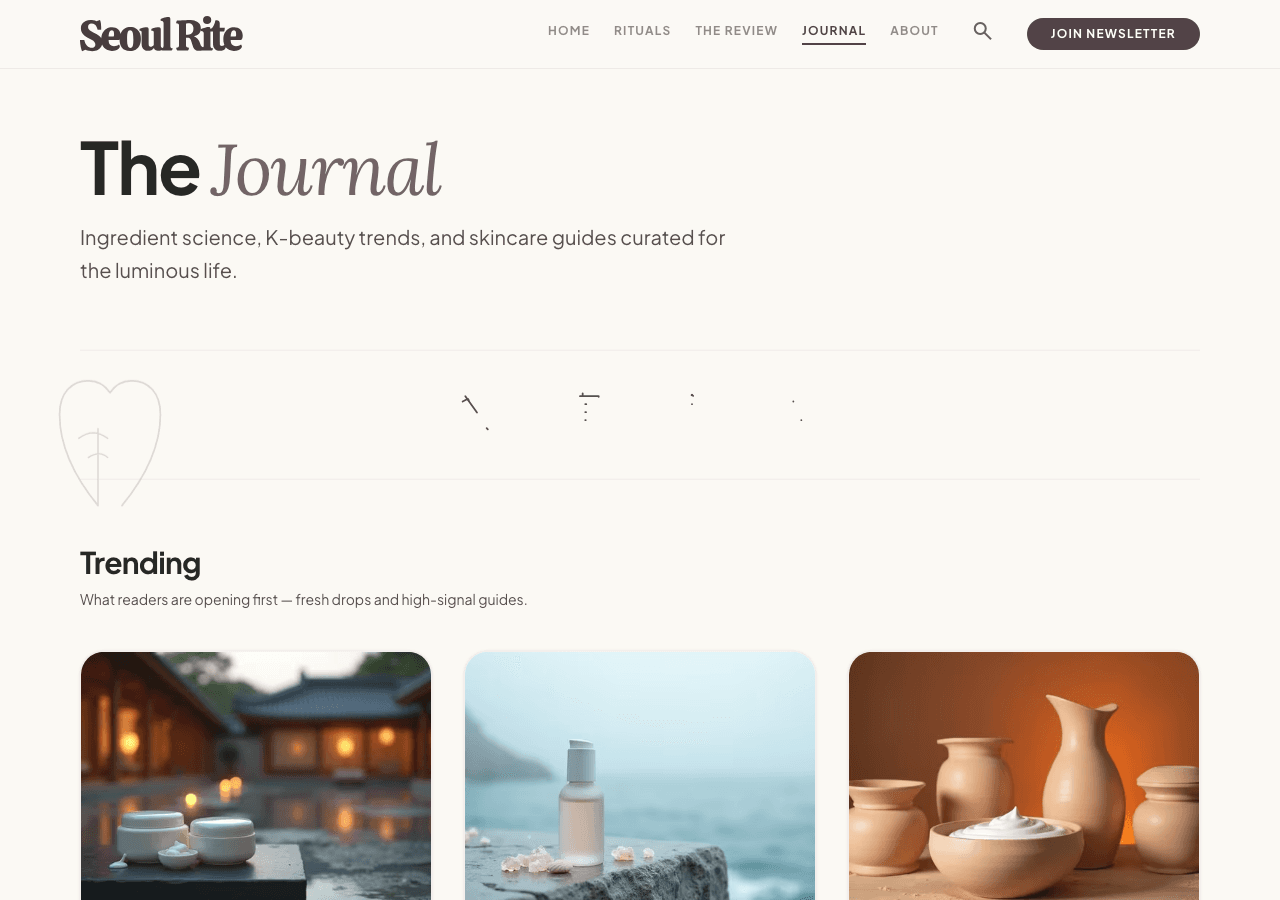 Blog listing — new post every morning, auto-registered and deployed